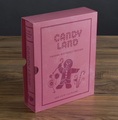 Load image into Gallery viewer, The full packaging of the Candy Land board game box in the style of a vintage book.