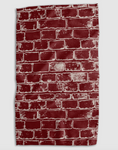Load image into Gallery viewer, A kitchen towel featuring a distressed red brick wall pattern on a light gray background.