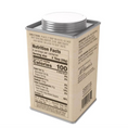 Load image into Gallery viewer, A square metal canister of Cinnamon Apple Cider with a beige label showing the nutrition facts panel, photographed on a white background.
